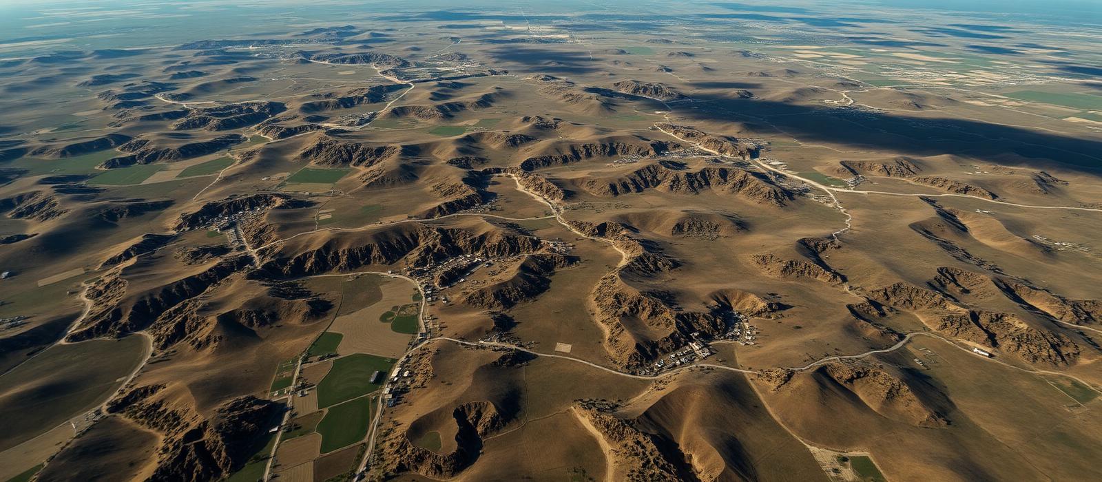 Aerial view of American countryside land parcels